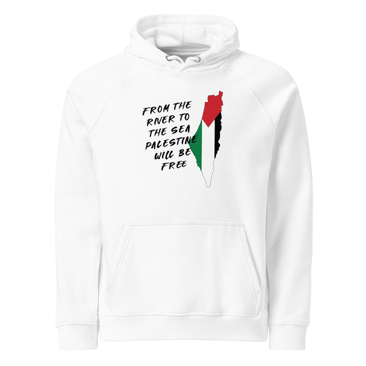Men Eco Raglan Hoodie - From the River, Eco Raglan Hoodie White