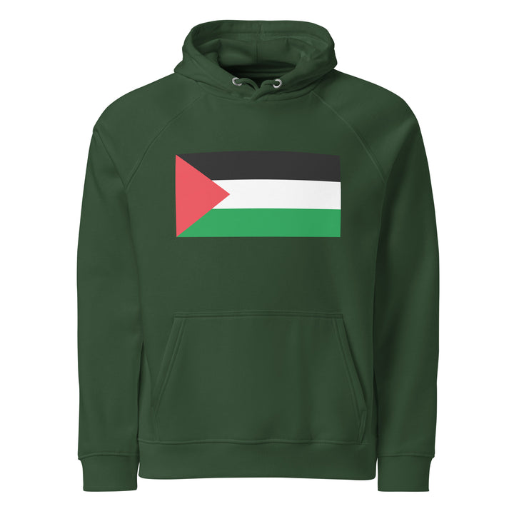 Men eco raglan hoodie - Palestine Flag, Eco Raglan Hoodie Bottle Green