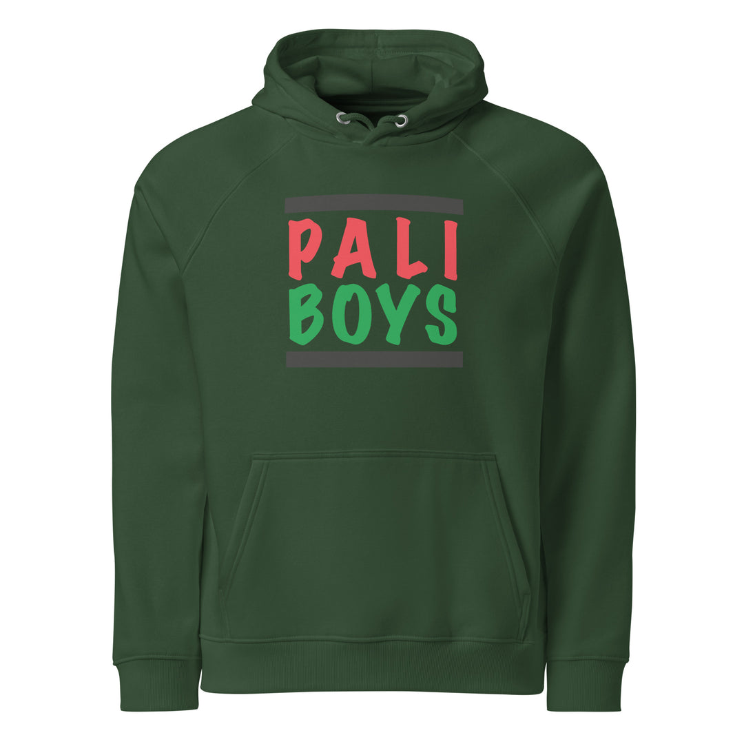 Men Eco Raglan Hoodie - Palestinian Boys, Eco Raglan Hoodie Bottle Green
