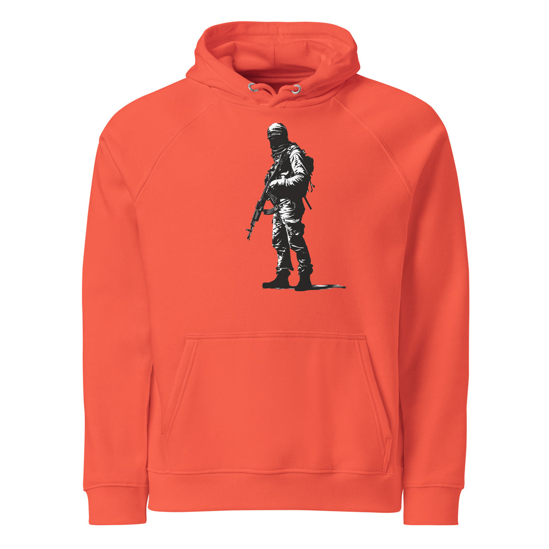 Men eco raglan hoodie - The Fighter, Eco Raglan Hoodie Burnt Orange