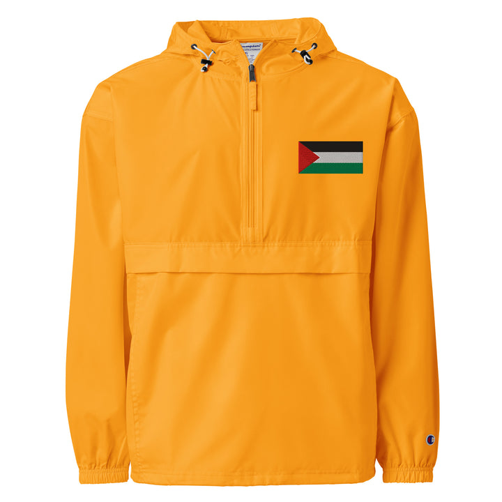 Men Embroidered Champion Packable Jacket - Palestine Flag, Embroidered Champion Packable Jacket Gold