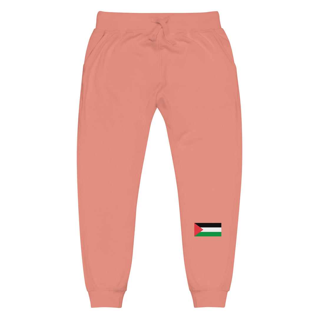 Men fleece sweatpants - Palestine Flag, Fleece Sweatpants Dusty Rose
