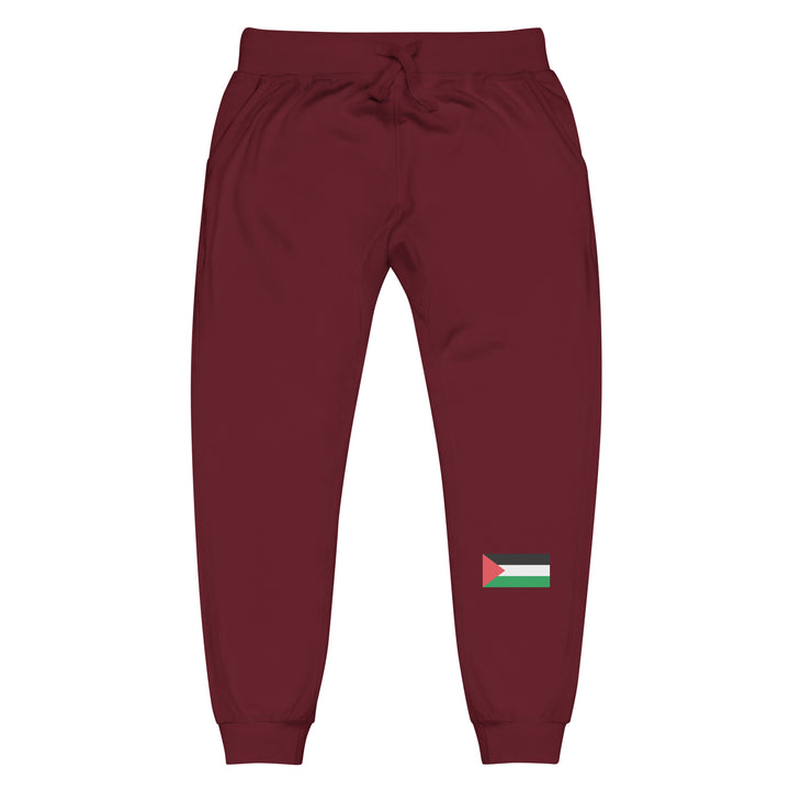 Men fleece sweatpants - Palestine Flag, Fleece Sweatpants Maroon
