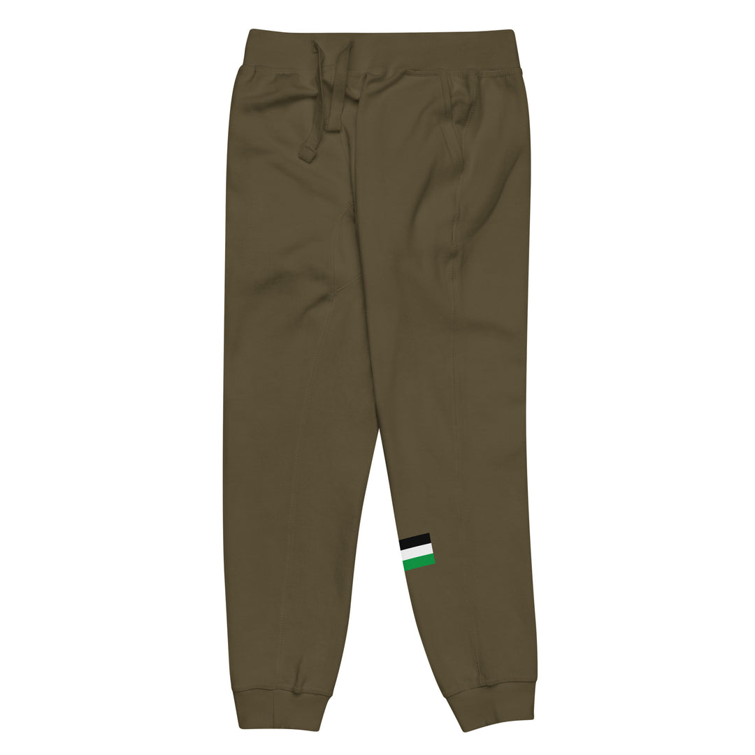 Men fleece sweatpants - Palestine Flag, Fleece Sweatpants Military Green Front