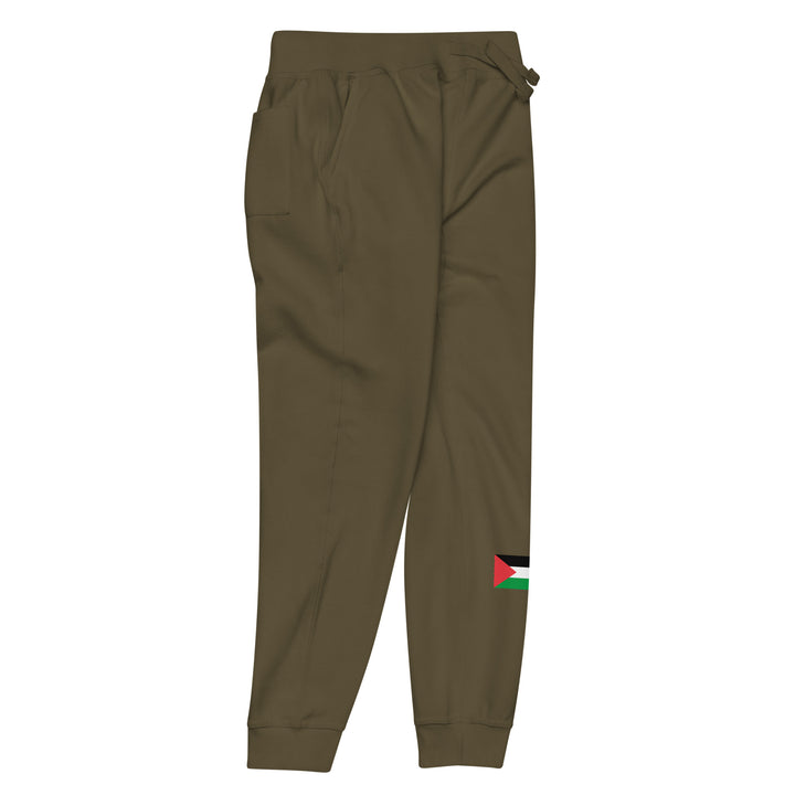 Men fleece sweatpants - Palestine Flag, Fleece Sweatpants Military Green Front