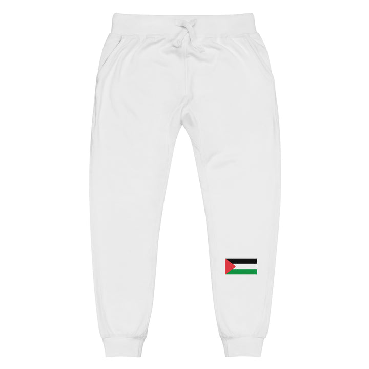 Men fleece sweatpants - Palestine Flag, Fleece Sweatpants White