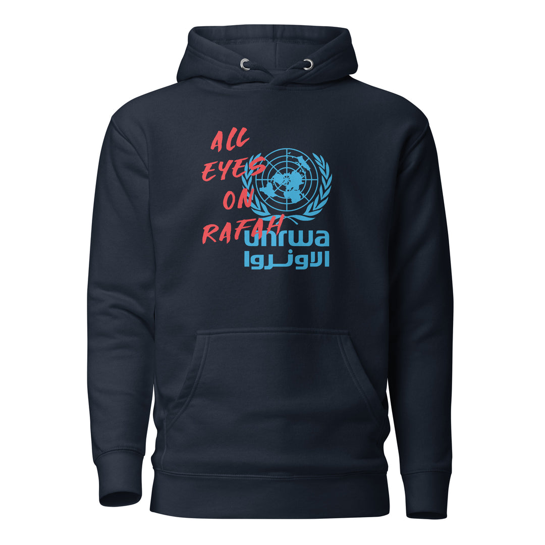 Men Hoodie - All Eyes on Rafah, Navy Blazer