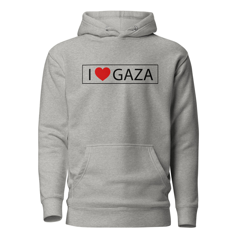 Men Hoodie - I Love Gaza, Carbon Grey