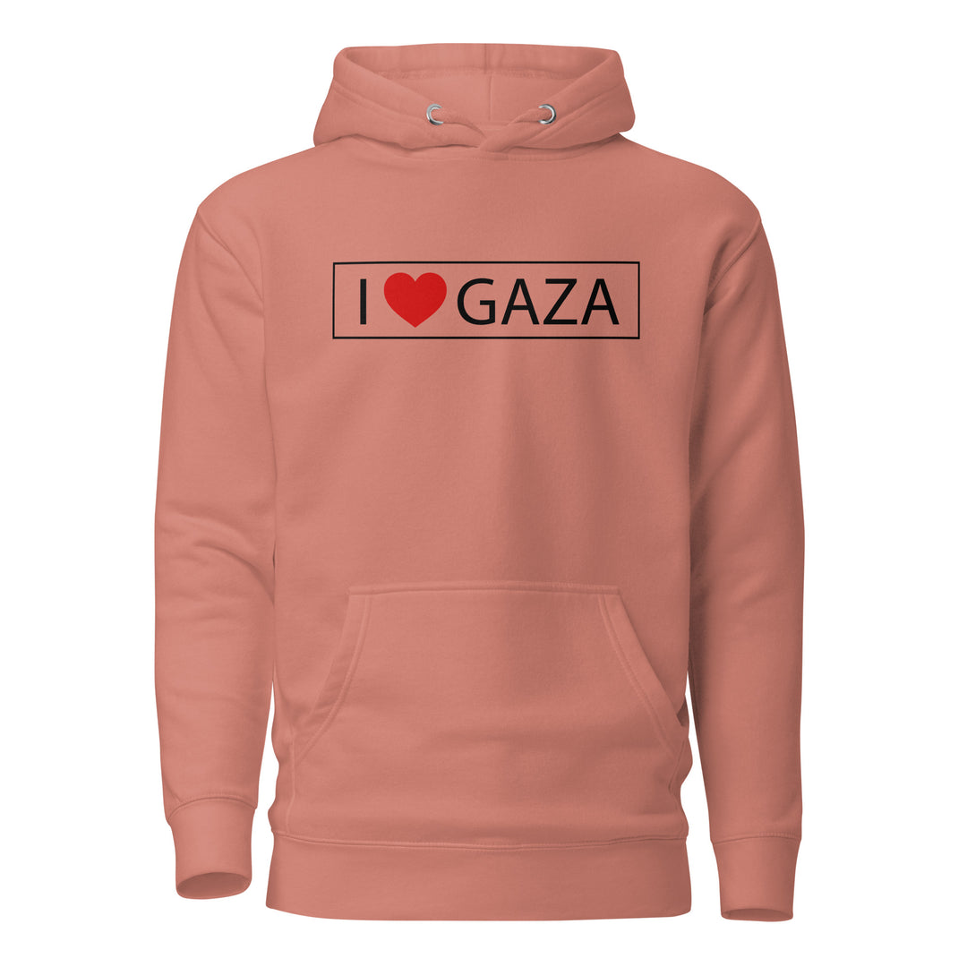 Men Hoodie - I Love Gaza, Dusty Rose