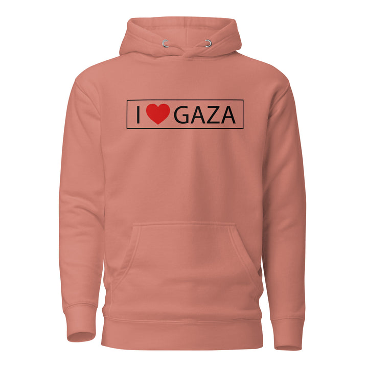 Men Hoodie - I Love Gaza, Dusty Rose