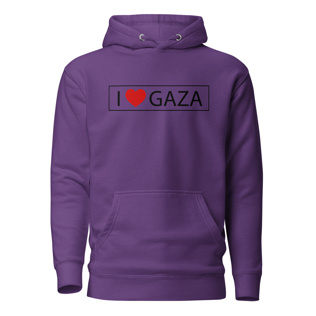 Men Hoodie - I Love Gaza, Purple