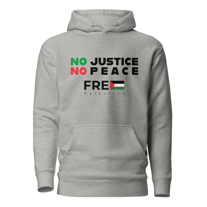 Men Hoodie - No Justice No Peace, Cotton Heritage M2580 I Unisex Premium Pullover Hoodie Carbon Grey