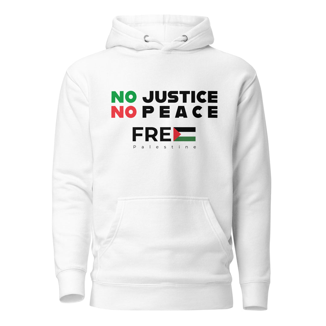 Men Hoodie - No Justice No Peace, Cotton Heritage M2580 I Unisex Premium Pullover Hoodie White