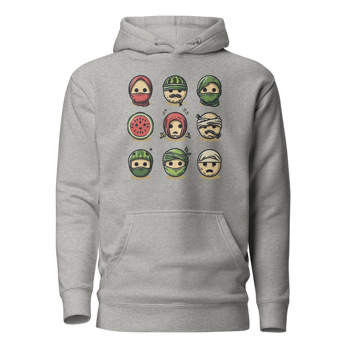 Men Hoodie - Palestine Emoji, Carbon Grey