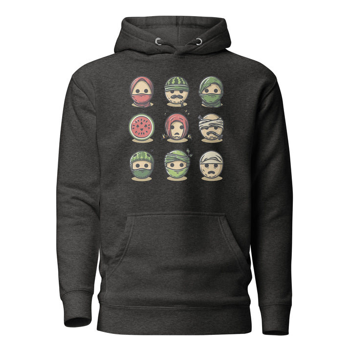 Men Hoodie - Palestine Emoji, Charcoal Heather
