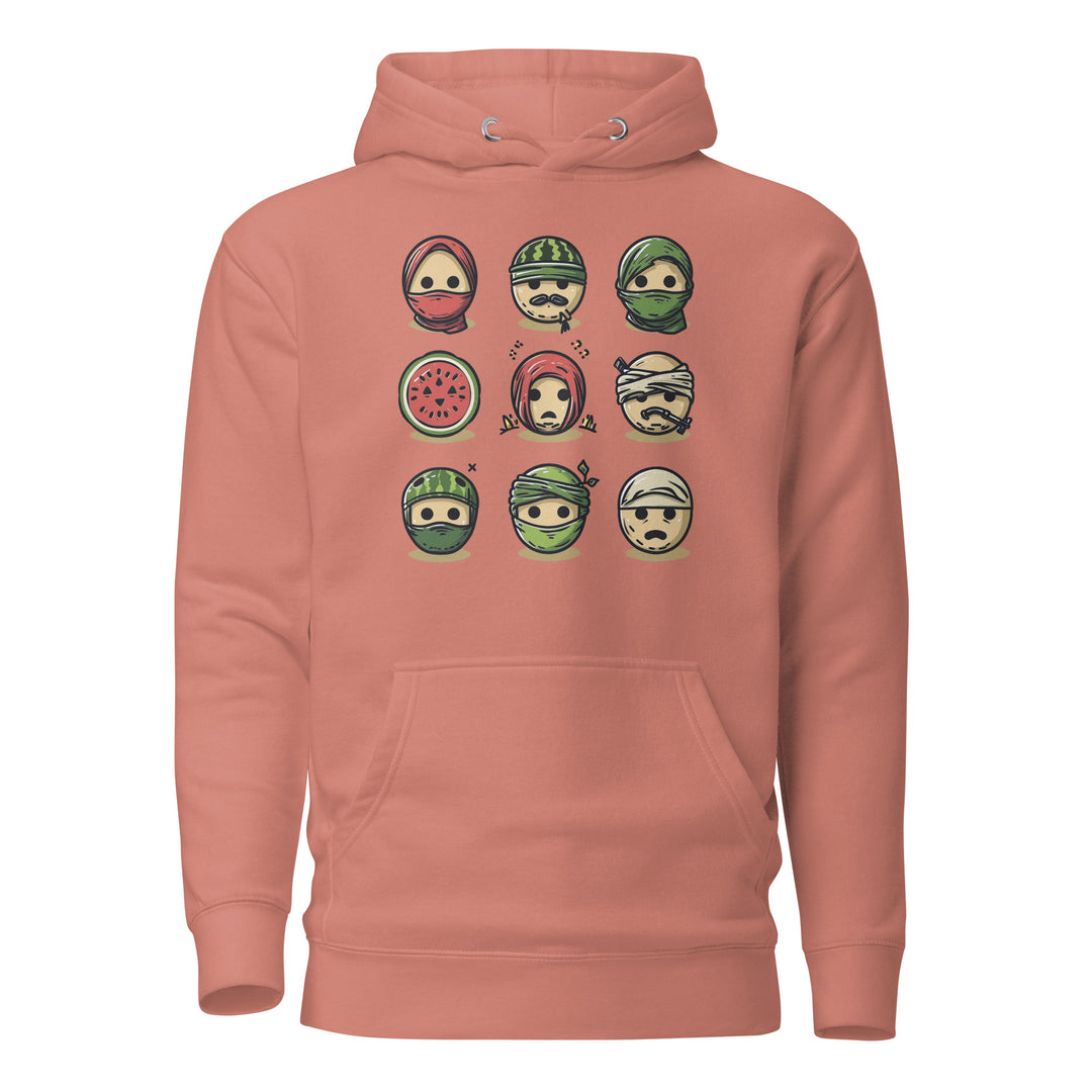 Men Hoodie - Palestine Emoji, Dusty Rose