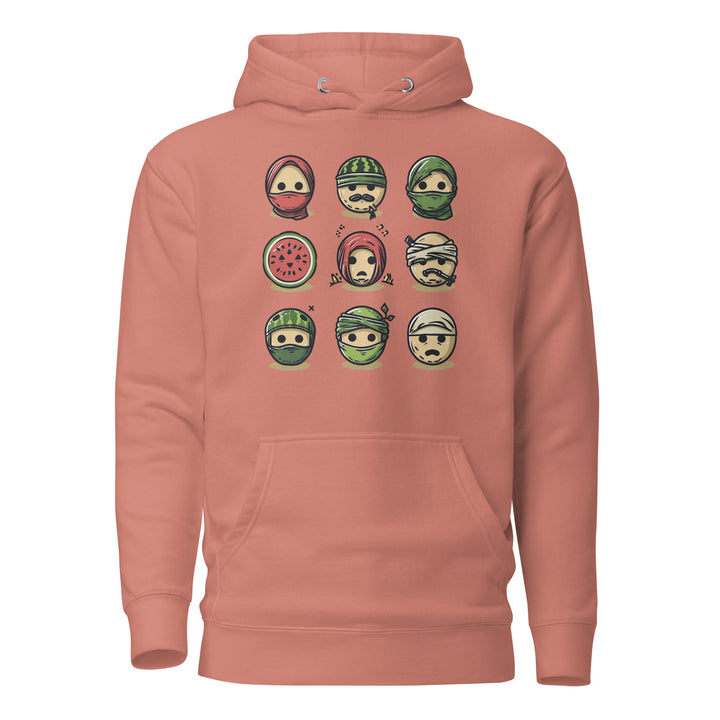 Men Hoodie - Palestine Emoji, Dusty Rose