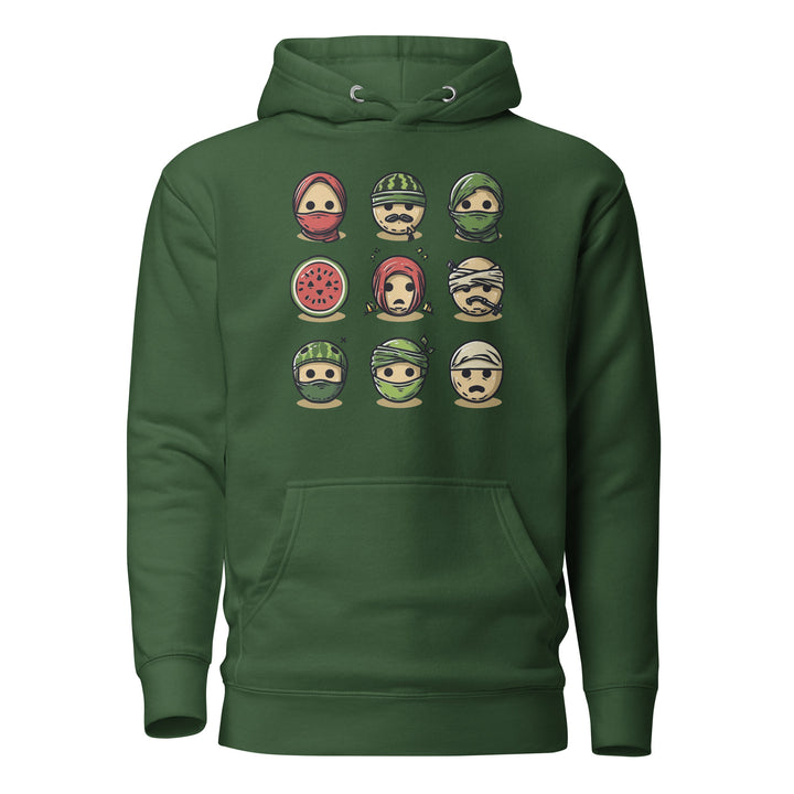Men Hoodie - Palestine Emoji, Forest Green