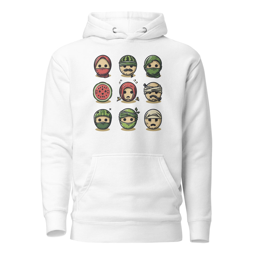 Men Hoodie - Palestine Emoji, White