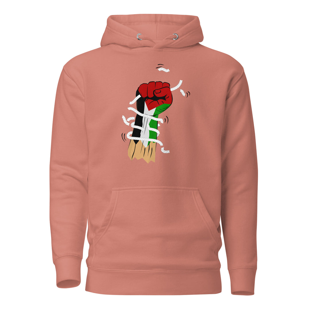 Men Hoodie - Palestine Hand, Dusty Rose