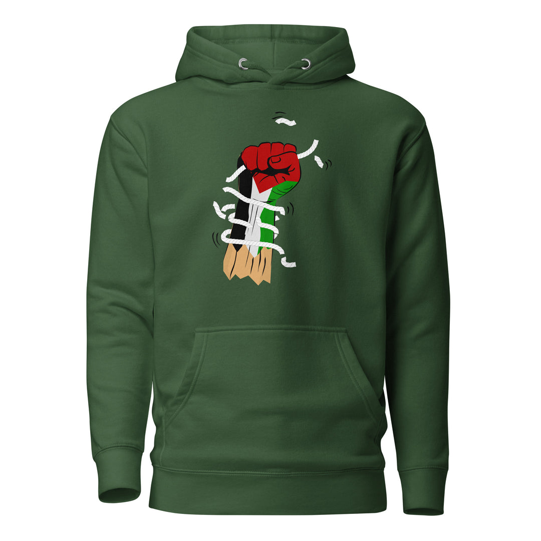 Men Hoodie - Palestine Hand, Forest Green