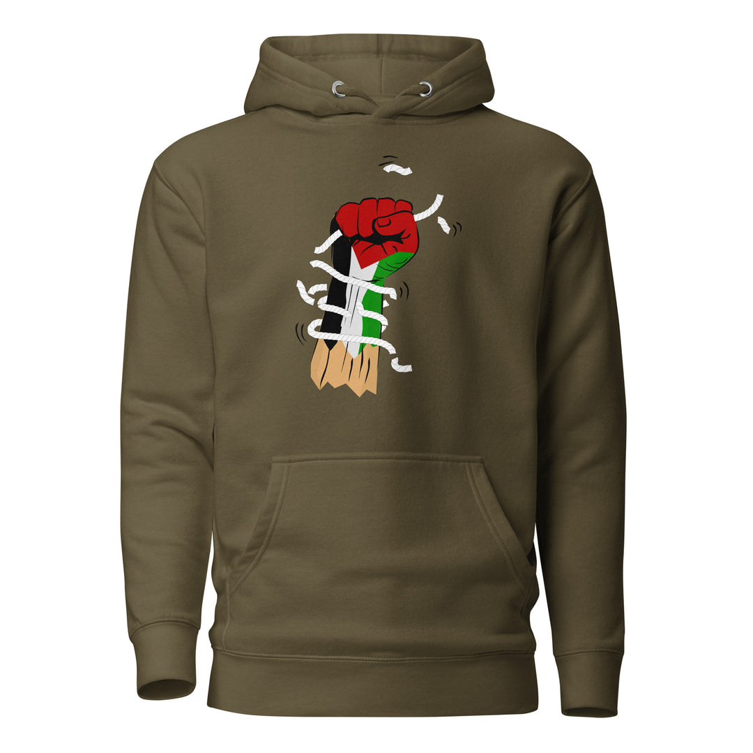Men Hoodie - Palestine Hand, Military Green