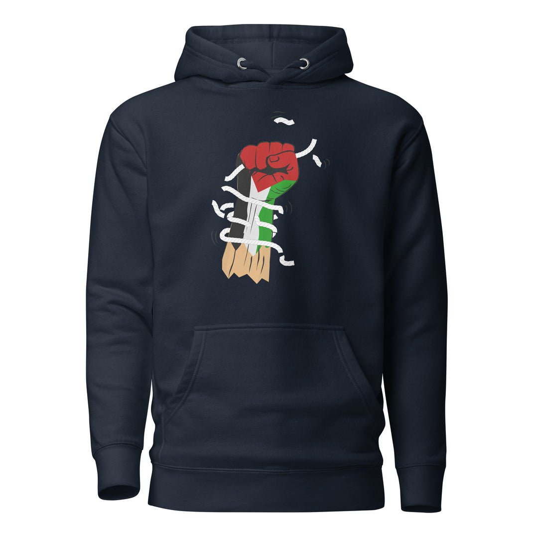Men Hoodie - Palestine Hand, Navy Blazer