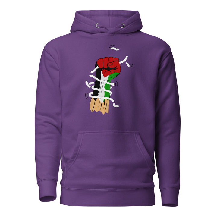 Men Hoodie - Palestine Hand, Purple