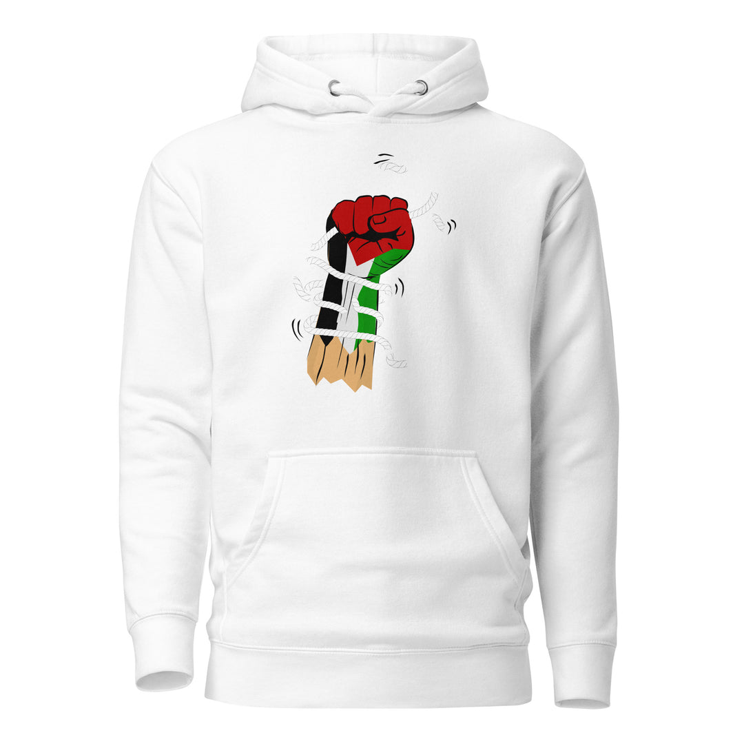 Men Hoodie - Palestine Hand, White