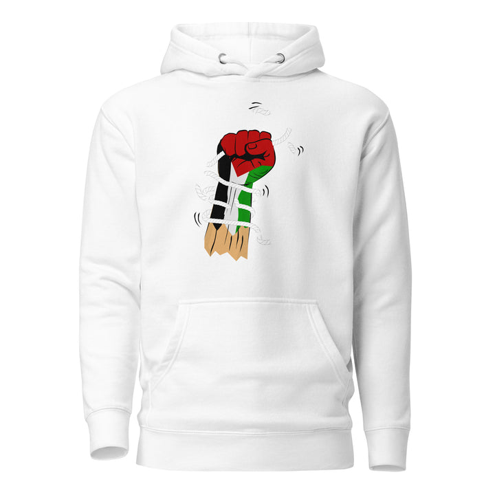 Men Hoodie - Palestine Hand, White
