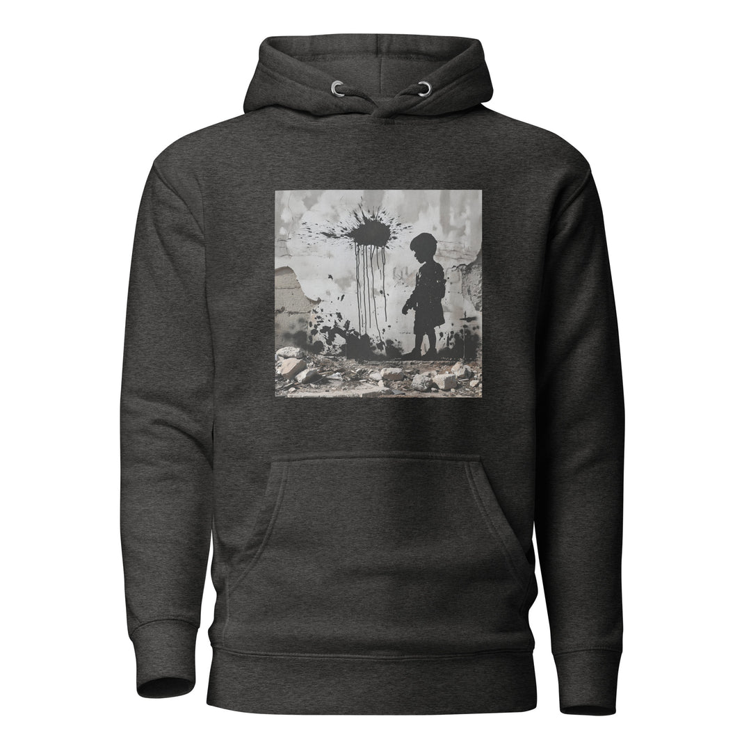 Men Hoodie - Palestine Wall, Charcoal Heather