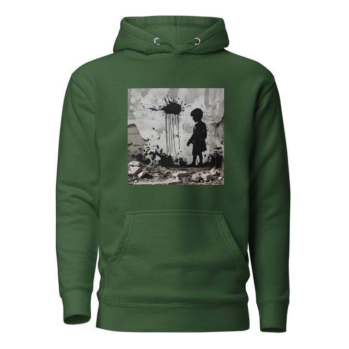 Men Hoodie - Palestine Wall, Forest Green