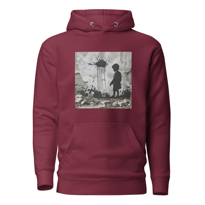 Men Hoodie - Palestine Wall, Maroon