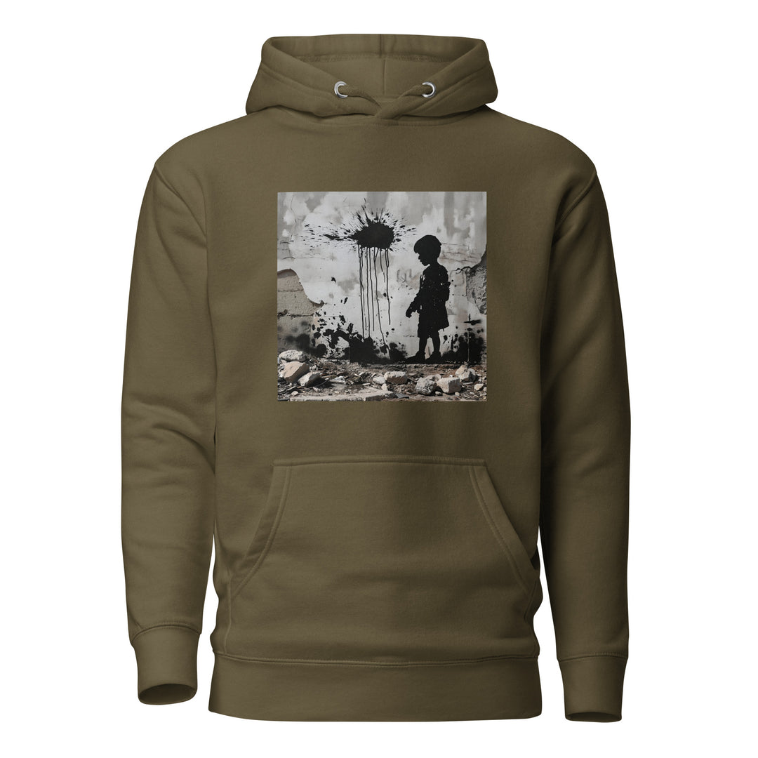 Men Hoodie - Palestine Wall, Military Green