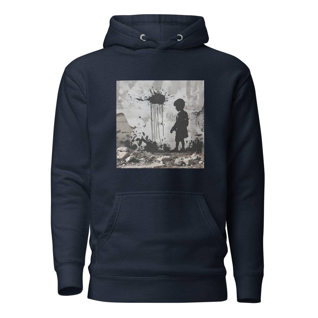 Men Hoodie - Palestine Wall, Navy Blazer