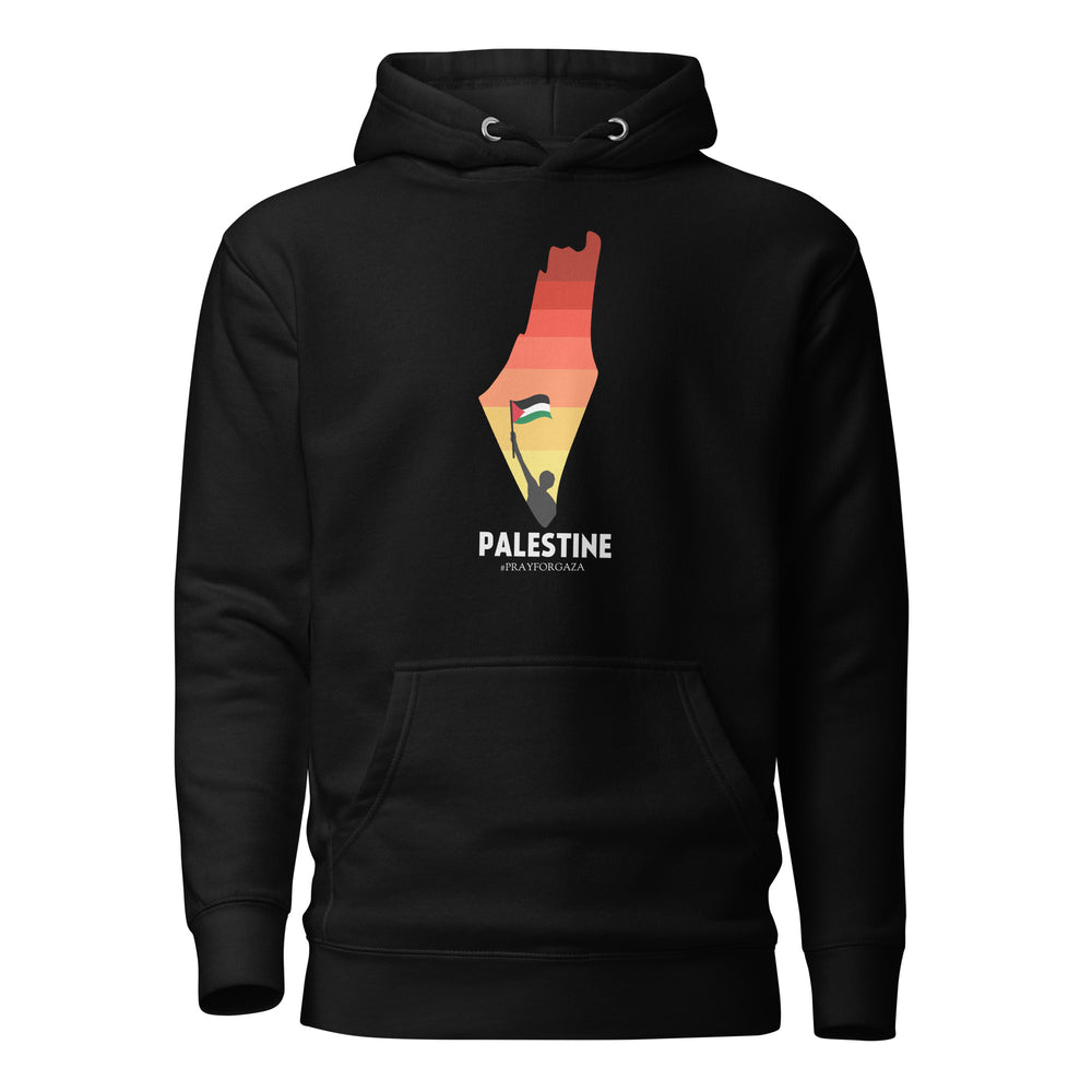 Men Hoodie - Palestine Map, Black