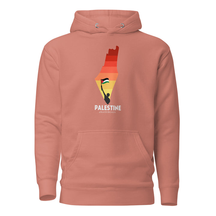 Men Hoodie - Palestine Map, Dusty Rose