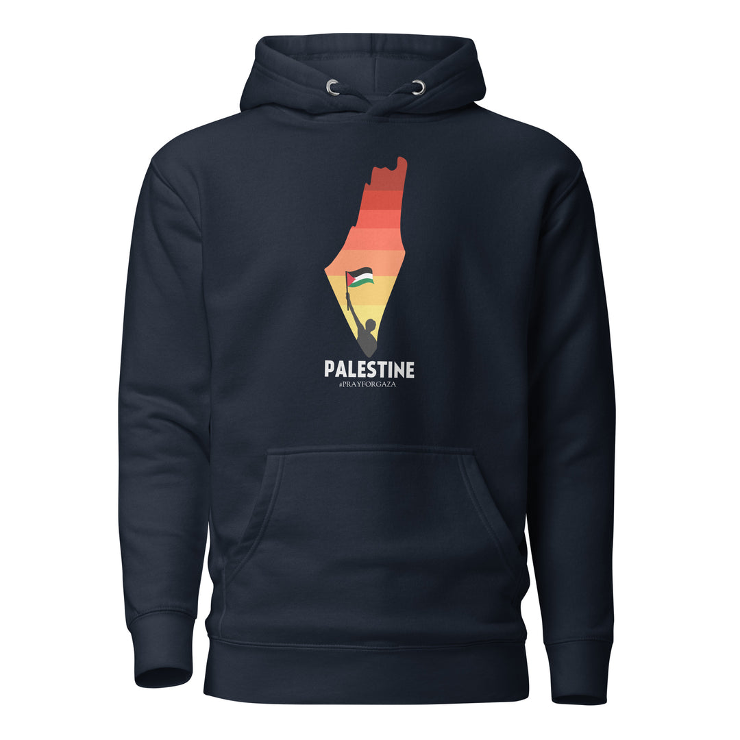 Men Hoodie - Palestine Map, Navy Blazer