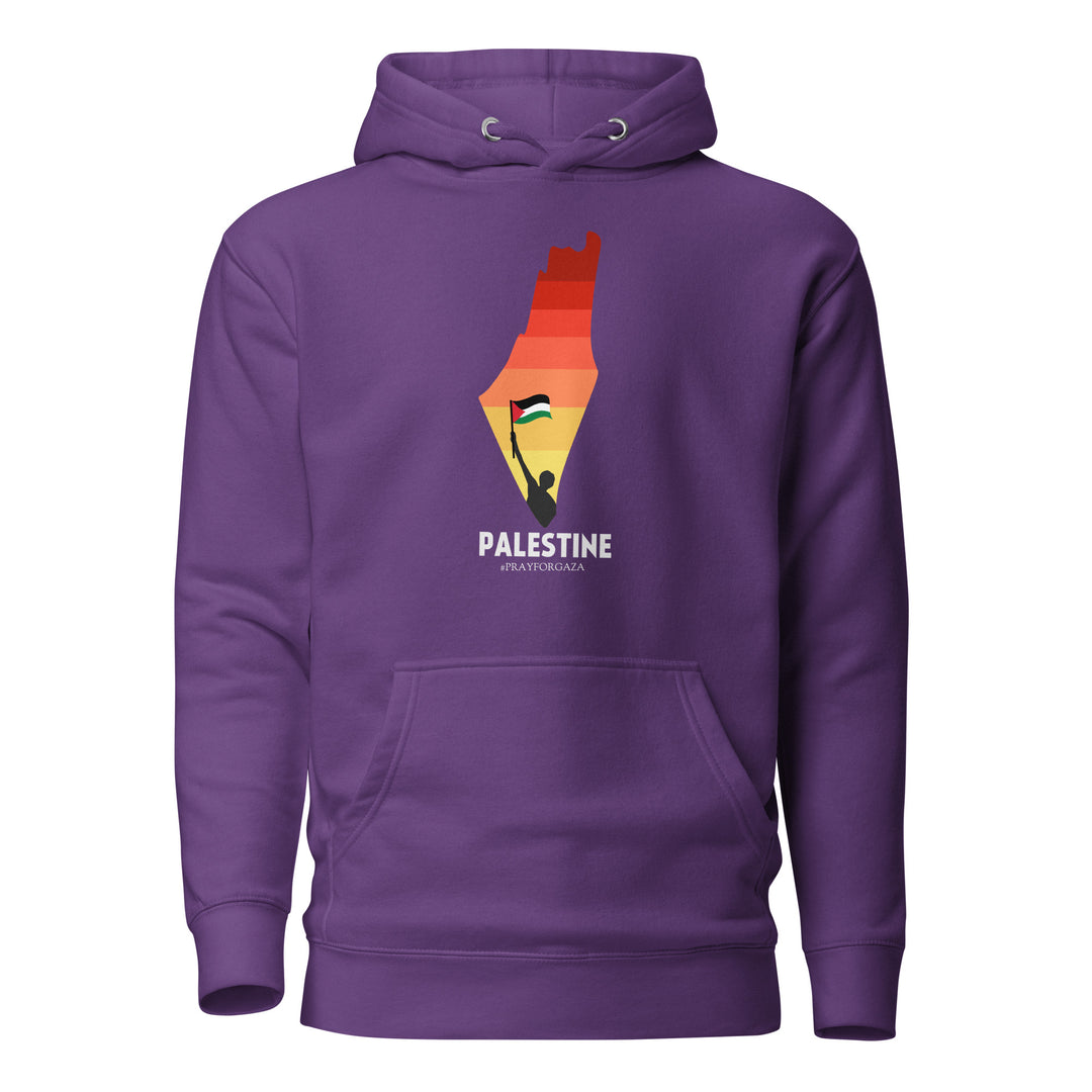 Men Hoodie - Palestine Map, Purple