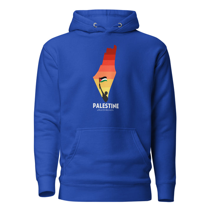 Men Hoodie - Palestine Map, Team Royal