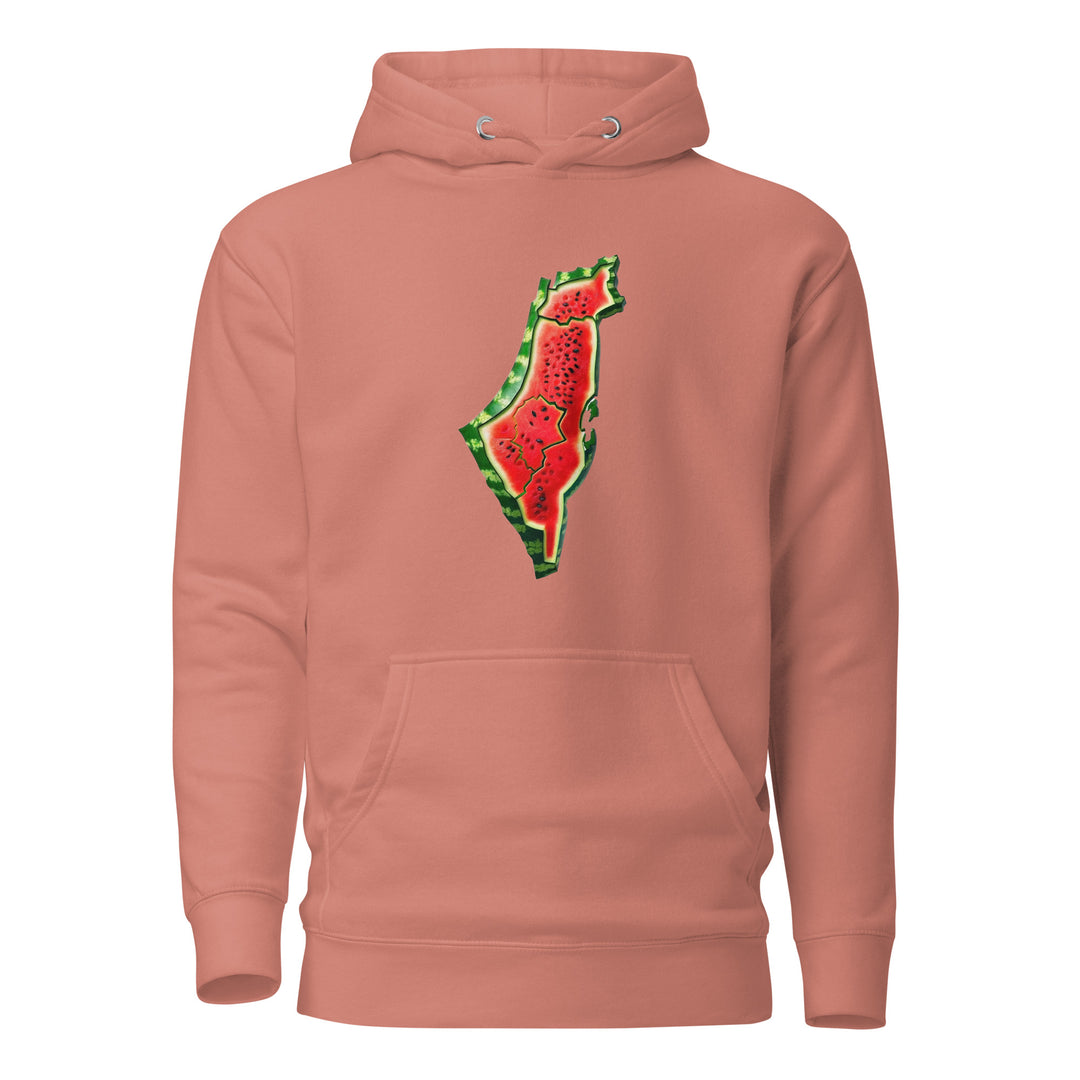 Men Hoodie - Palestine Watermelon, Dusty Rose