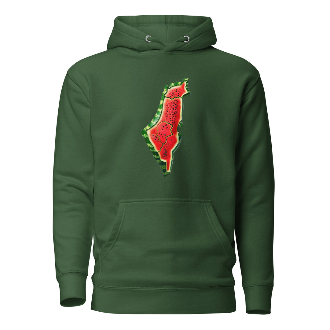 Men Hoodie - Palestine Watermelon, Forest Green