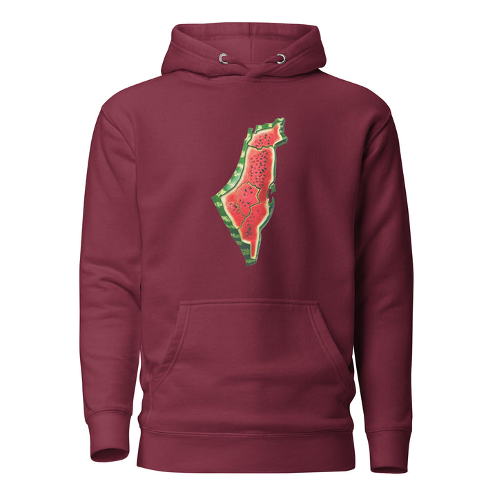 Men Hoodie - Palestine Watermelon, Maroon