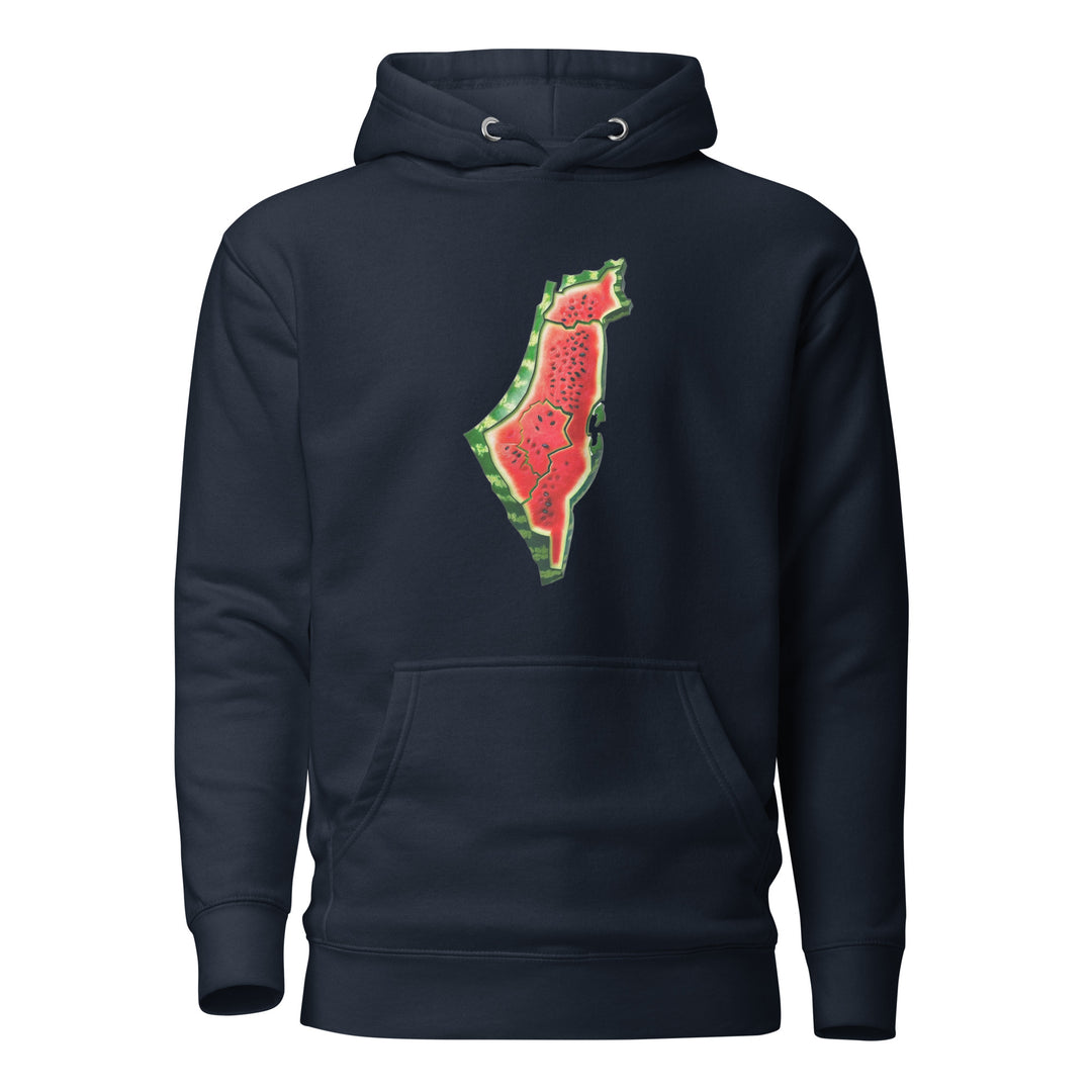 Men Hoodie - Palestine Watermelon, Navy Blazer