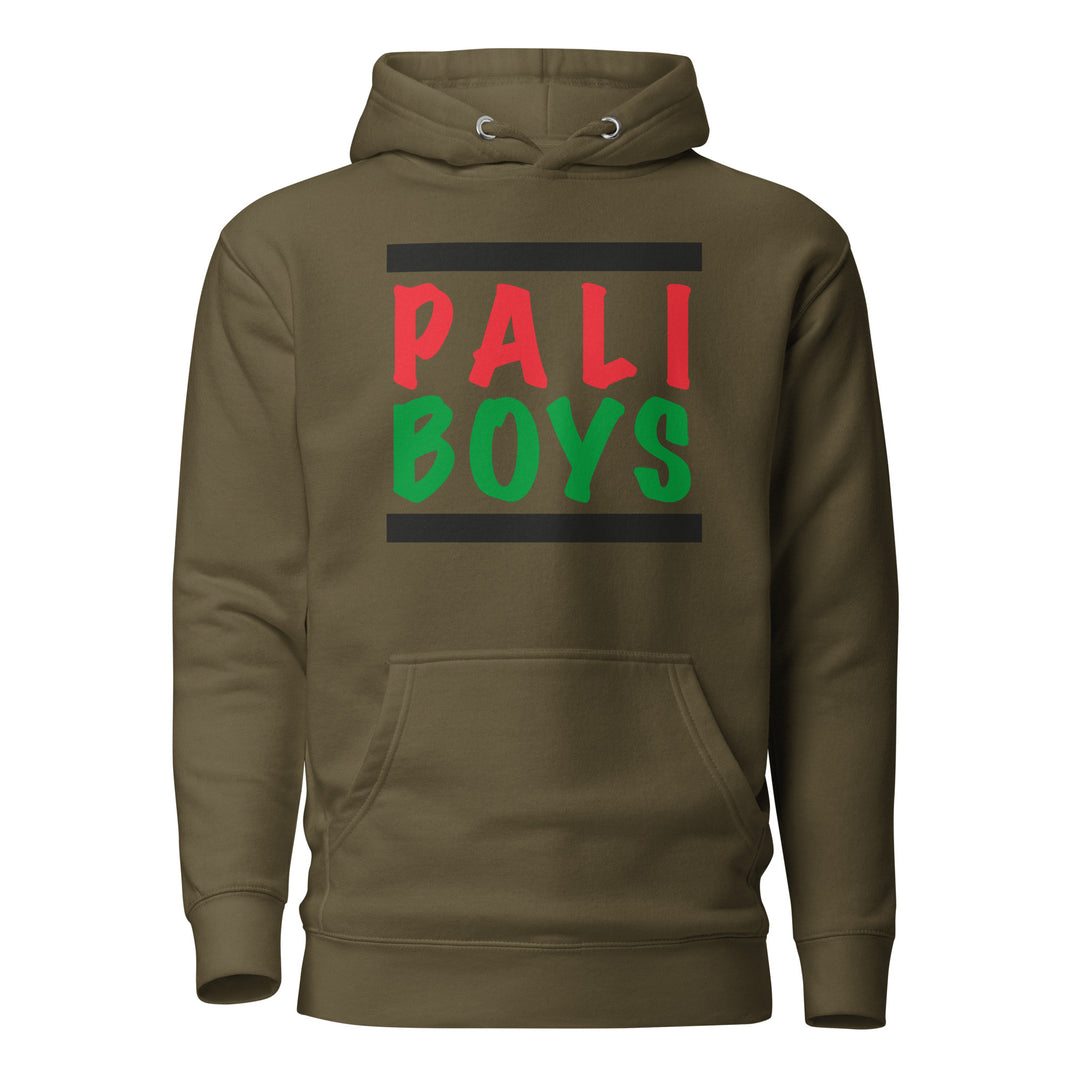 Men Hoodie - Palestinian Boys, Military Green