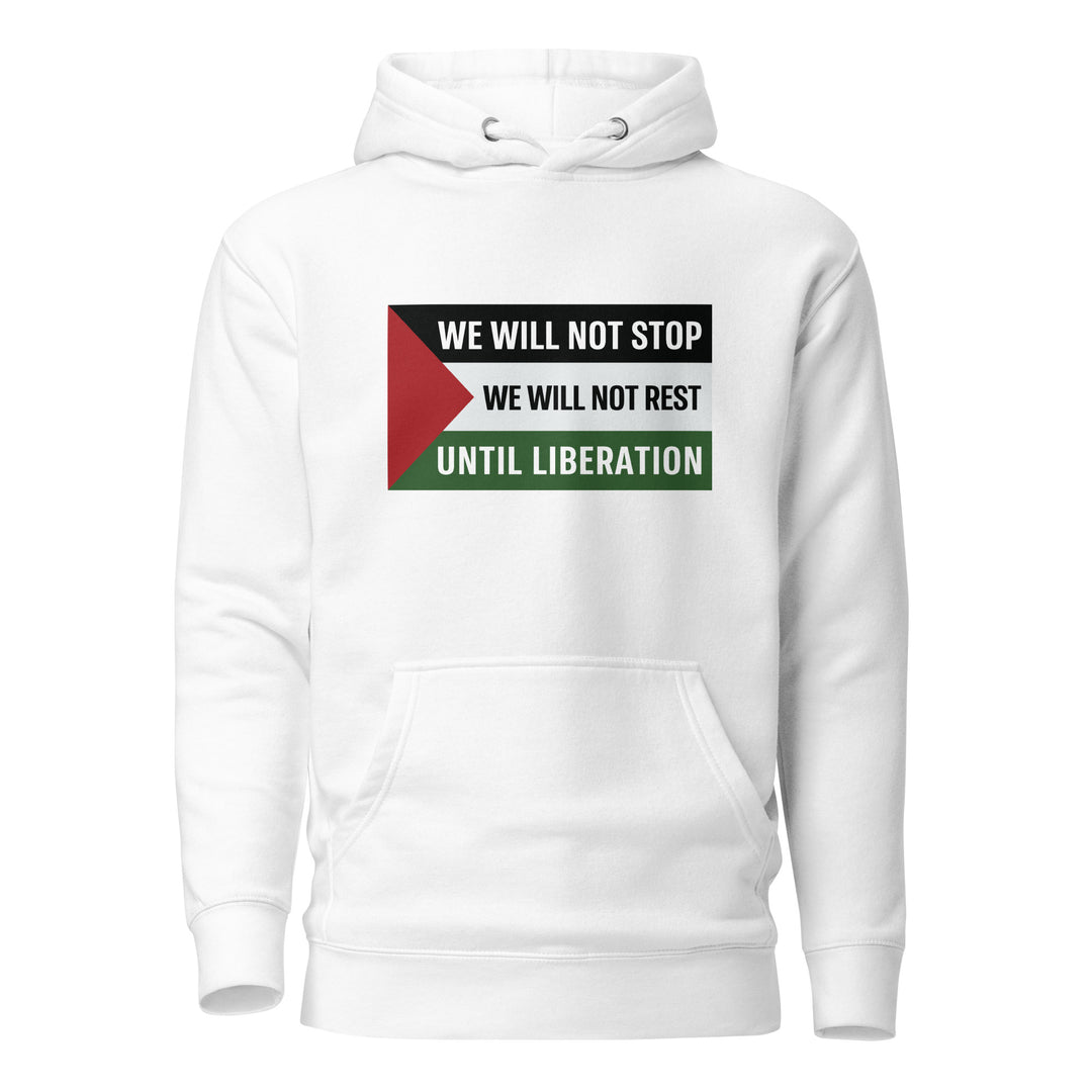 Men Hoodie - We Will Not Stop, Cotton Heritage M2580 I Unisex Premium Pullover Hoodie White