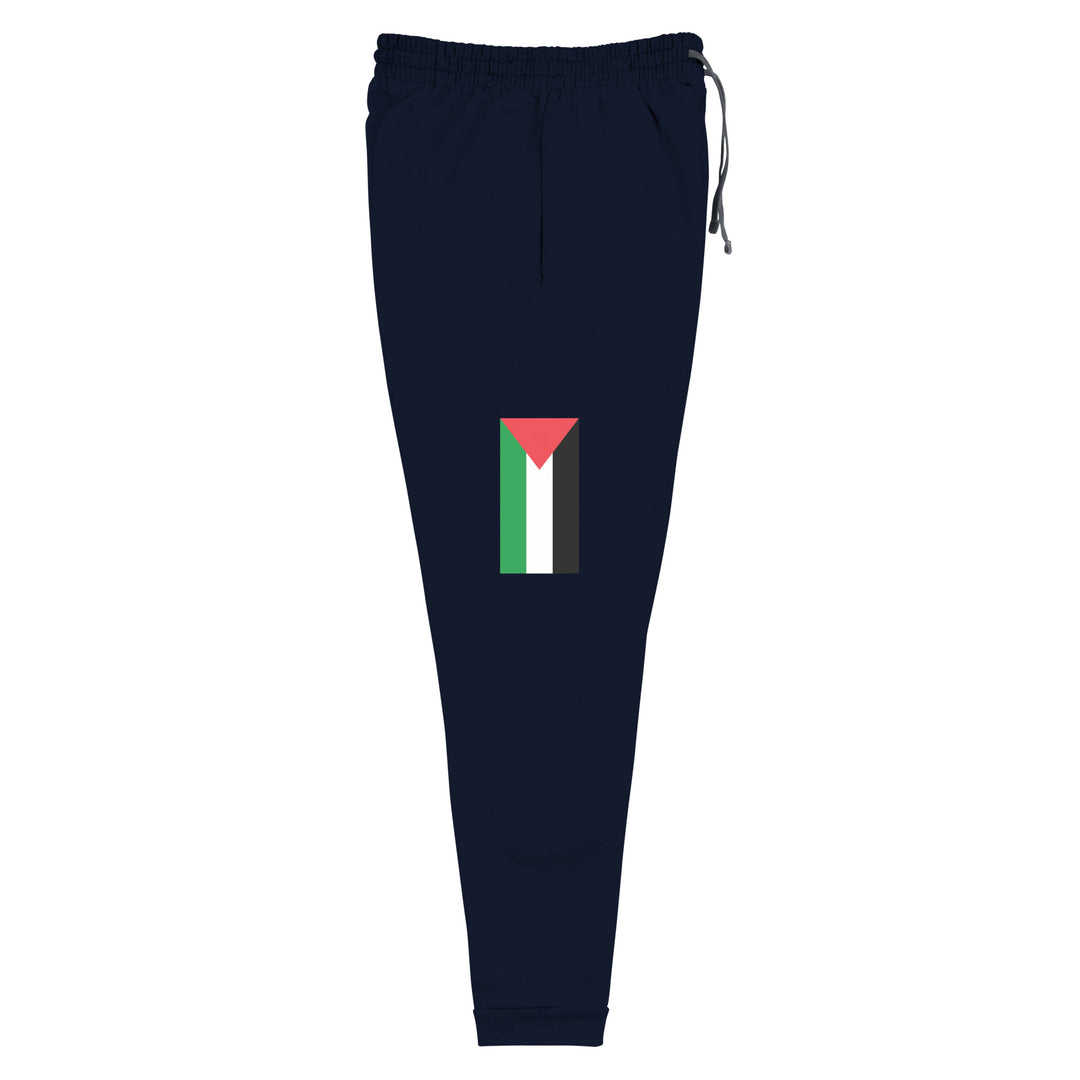 Men Joggers - Palestine Flag, J. Navy Right Leg