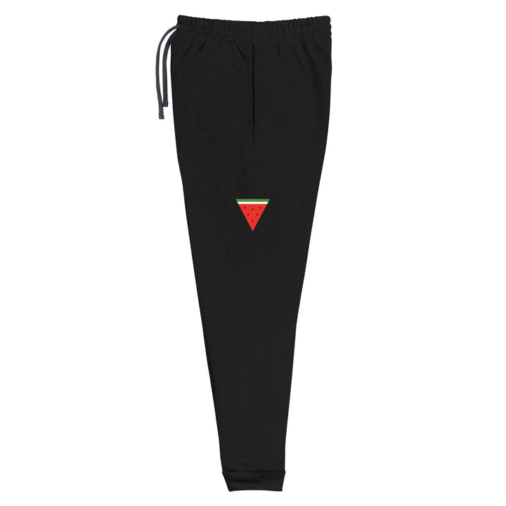 Men Joggers - Triangle Watermelon, Black Left Leg