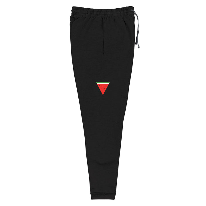 Men Joggers - Triangle Watermelon, Black Right Leg