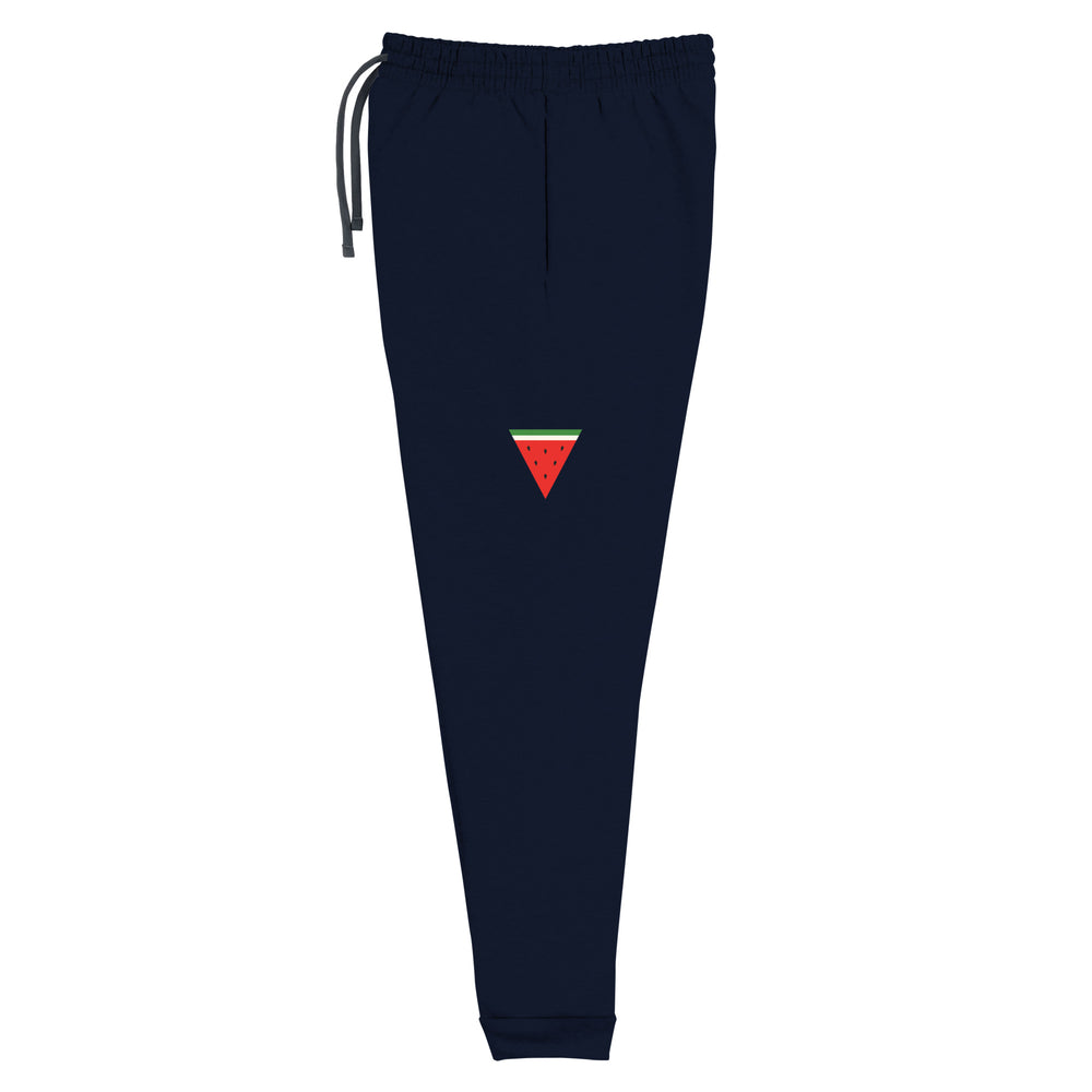 Men Joggers - Triangle Watermelon, J. Navy Left Leg